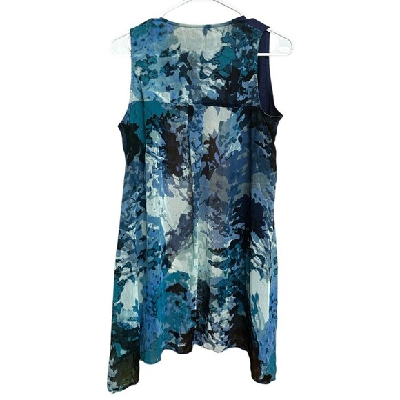 Logo Lounge Vest Women's Sz XS Indigo Multicolor Sheer‎ Back Watercolor Print - Picture 3 of 8